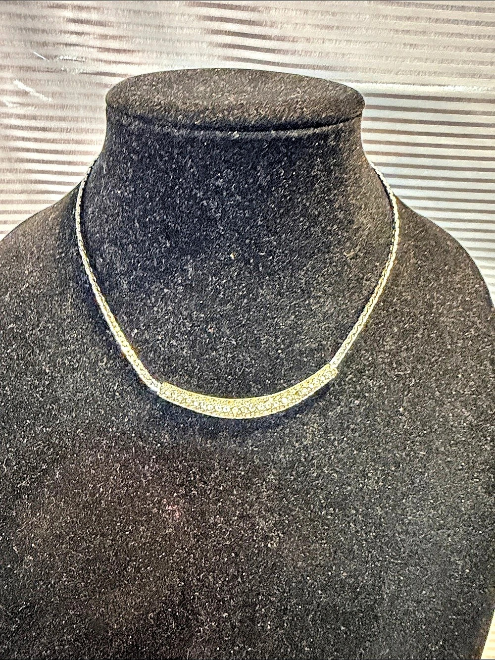 Swarovski Crystal-Embellished Necklace in Black & Silver
